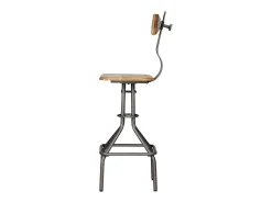 Conjunto de dois bancos de bar de design exclusivo cadeiras e assentos em madeira maciça de teca reciclada 1202129