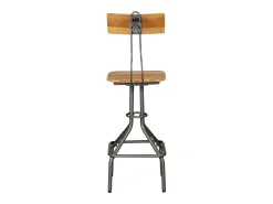 Conjunto de dois bancos de bar de design exclusivo cadeiras e assentos em madeira maciça de teca reciclada 1202129