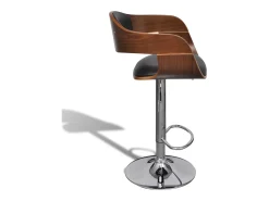 Conjunto de duas banquetas de bar de design assento com encosto couro sintético preto 1202186