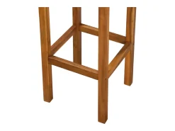 Conjunto de duas banquetas de bar de design exclusivo assento em madeira maciça de acácia 1202048