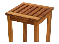 Conjunto de duas banquetas de bar de design exclusivo assento em madeira maciça de acácia 1202048