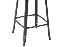 Conjunto de duas banquetas de bar de design assento em aço preto 1202089