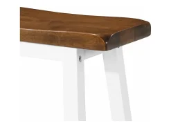 Conjunto de duas banquetas de bar de design assento em madeira maciça 1202055