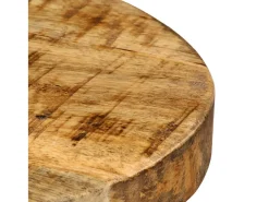 Conjunto de duas banquetas de bar de design exclusivo assento em madeira maciça de mangueira 1202183