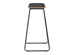 Conjunto de duas banquetas de bar de design assento sintético preto estrutura de aço 1202099