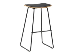 Conjunto de duas banquetas de bar de design assento sintético preto estrutura de aço 1202099