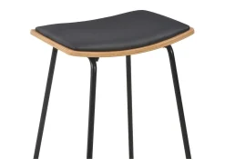 Conjunto de duas banquetas de bar de design assento sintético preto estrutura de aço 1202099