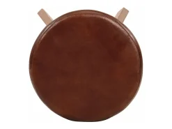 Conjunto de duas banquetas de bar de design exclusivo assento em madeira de acácia couro genuíno 1202112