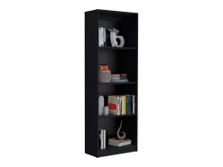 Conjunto de estante de escritório em melamina de 3 peças com prateleiras, 180.6 cm X 188.4 cm X 29.9 cm , Preto