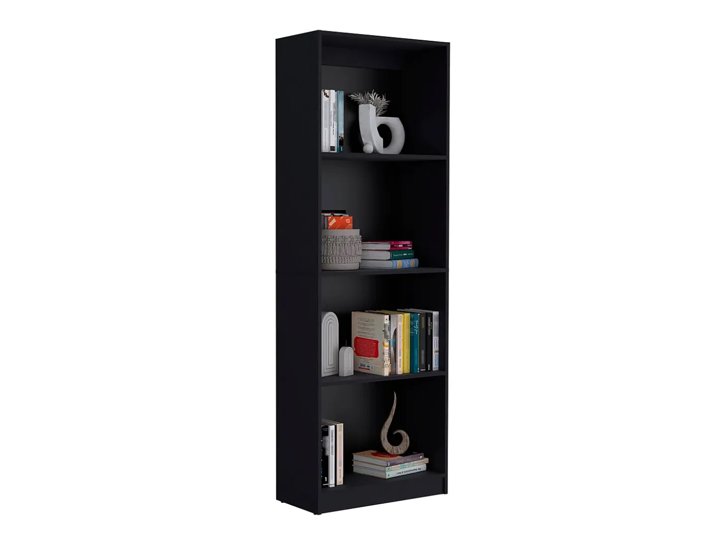Conjunto de estante de escritório em melamina de 3 peças com prateleiras, 180.6 cm X 188.4 cm X 29.9 cm , Preto