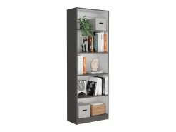 Conjunto de estante para escritório doméstico em melamina de 3 peças com prateleiras e 2 portas, 180.6 cm X 188.4 cm X 2909 cm , Multicolor