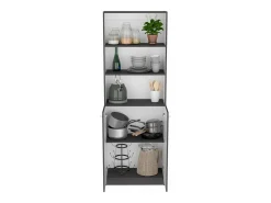 Conjunto de estante para escritório doméstico em melamina de 3 peças com prateleiras e 2 portas, 180.6 cm X 188.4 cm X 2909 cm , Multicolor