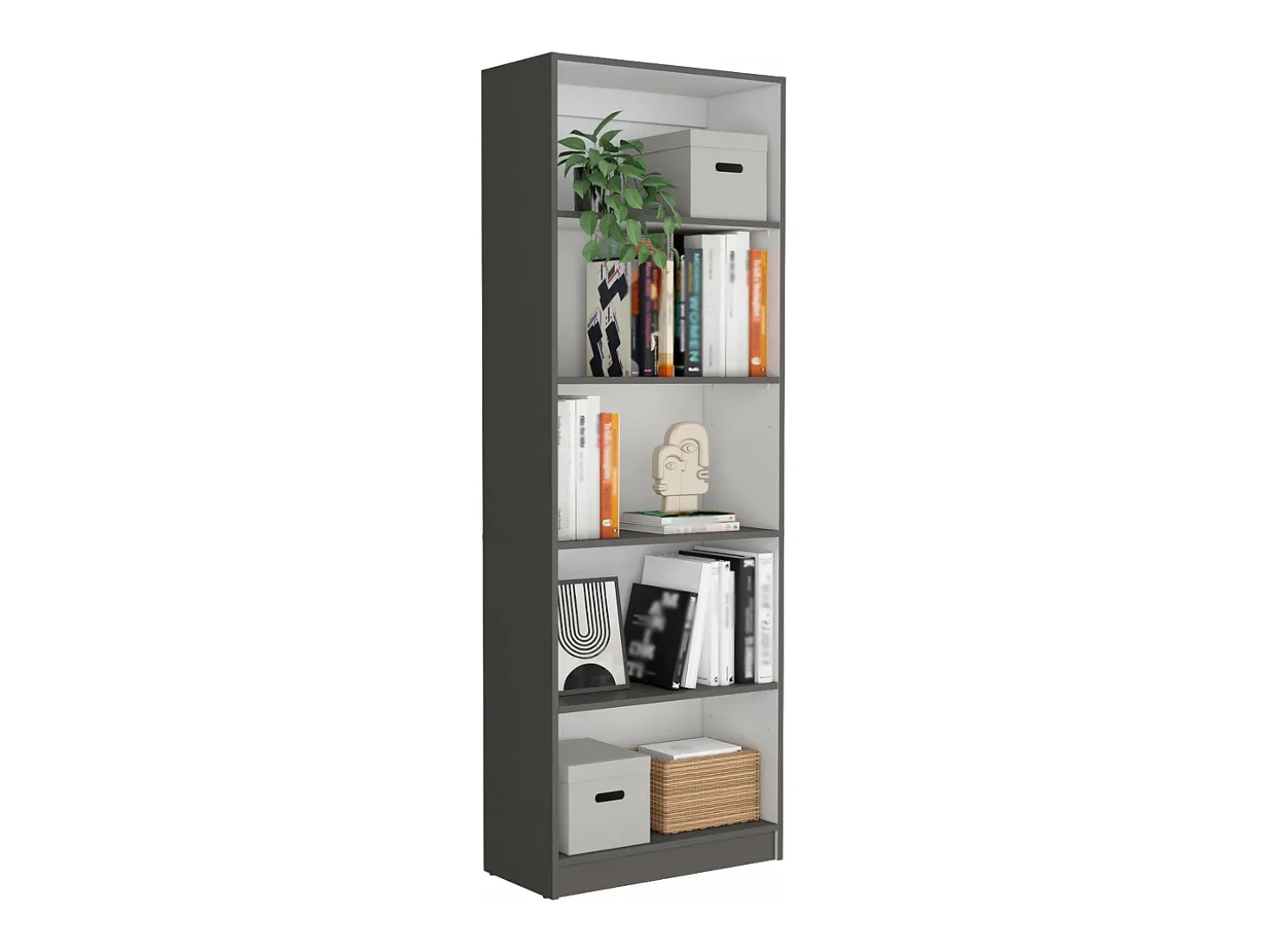 Conjunto de estantes para escritório em melamina de 3 peças com prateleiras e 4 portas , 180.6 cm X 152.8 cm X 29.9 cm , Multicolor