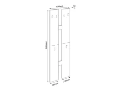 Conjunto de guarda-roupa de madeira VCM | Móveis de piso | Dimensões por painel: A. 140 x L. 57 x P. 2 cm | ja Paneel 4 Haken - Salia M (Antracite)