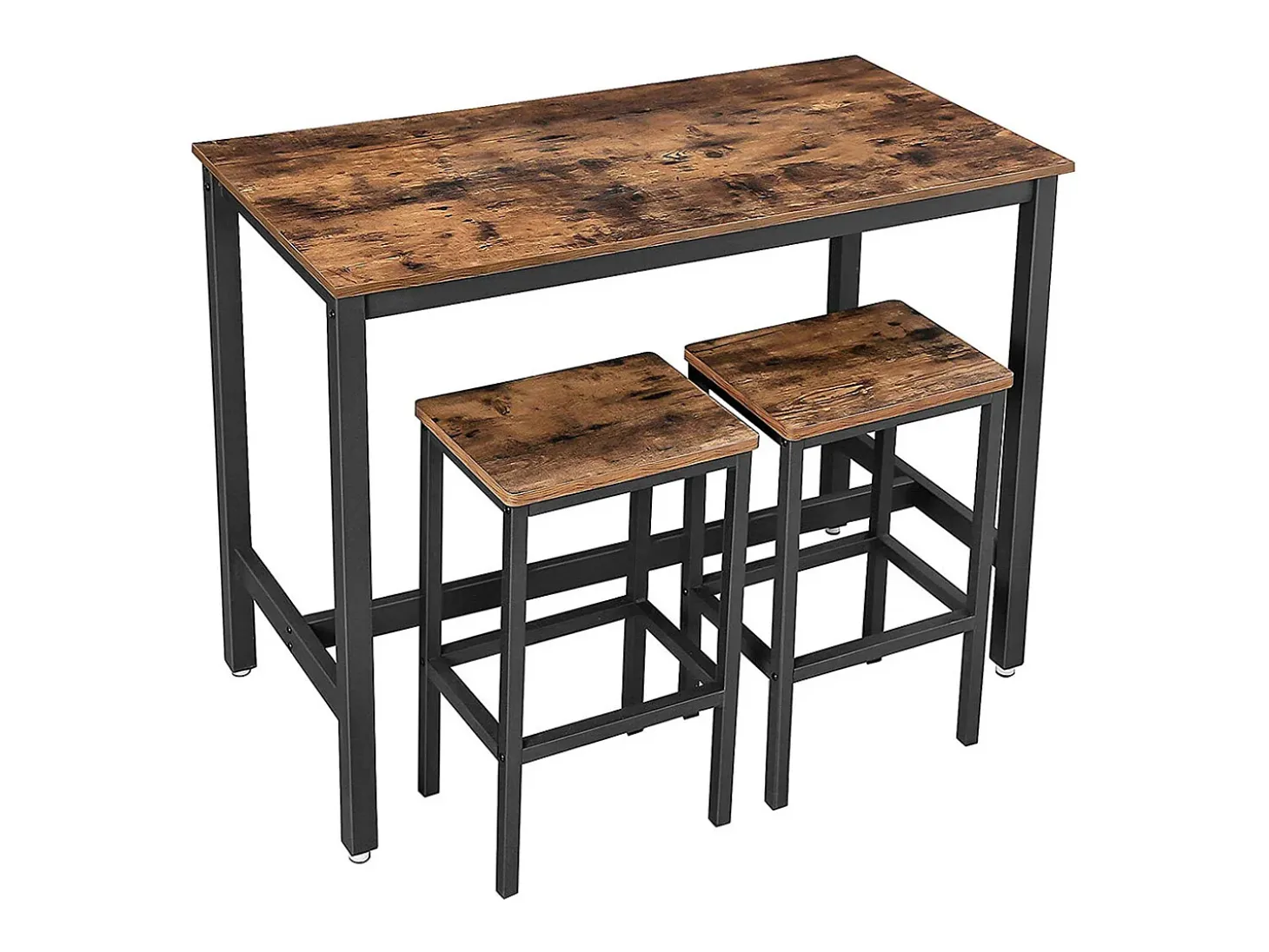 Conjunto de mesa alta 120x60x90 cm castanho rústico alinru