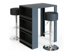 Conjunto de mesa de bar antracite 57x80x106