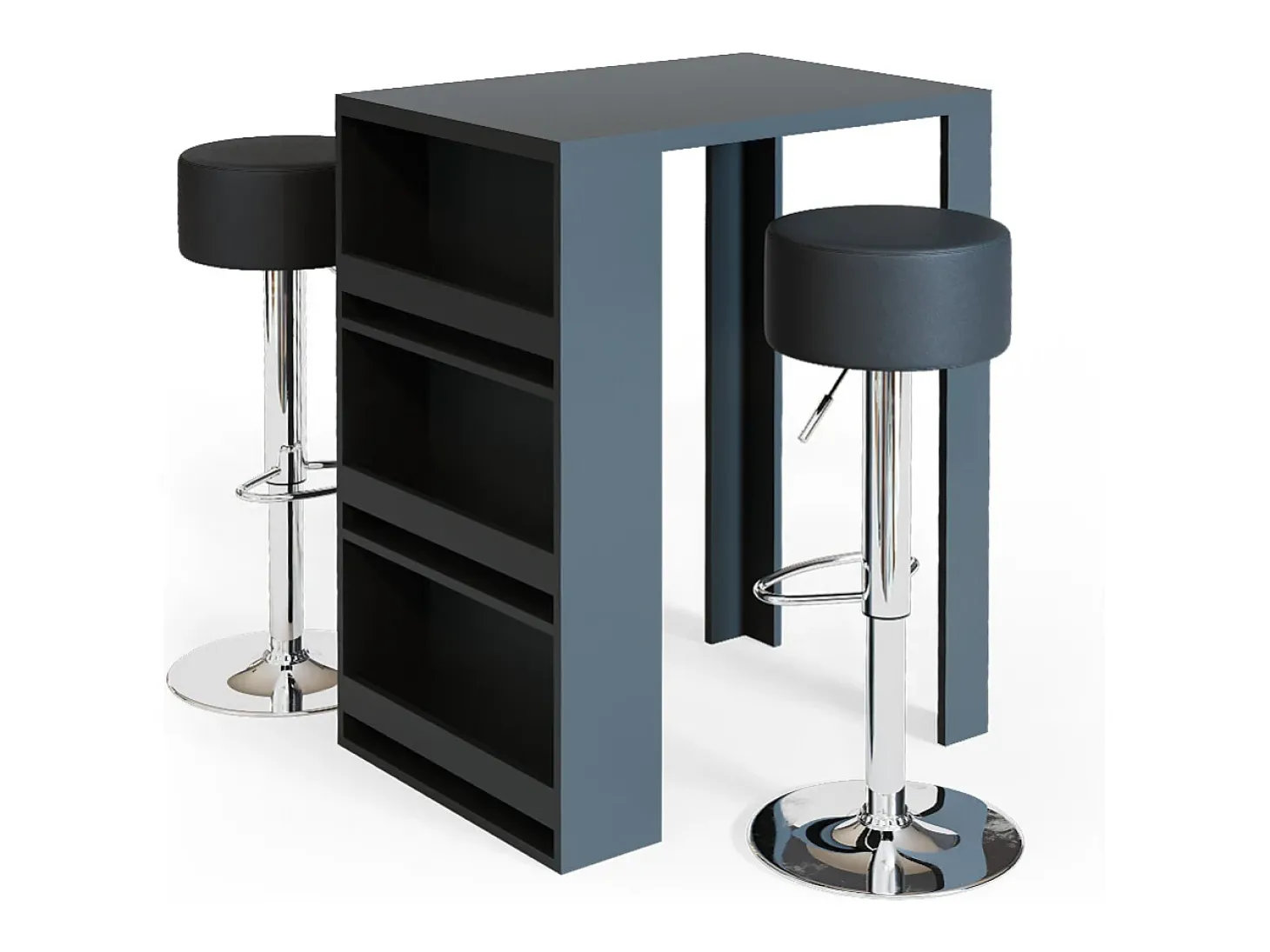 Conjunto de mesa de bar antracite 57x80x106