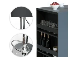 Conjunto de mesa de bar antracite 57x80x106