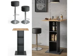 Conjunto de mesa de bar antracite 70x70x109 rodeo