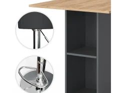 Conjunto de mesa de bar antracite 70x70x109 rodeo