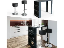 Conjunto de mesa de bar antracite 57x117x106