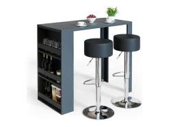 Conjunto de mesa de bar antracite 57x117x106