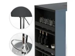 Conjunto de mesa de bar antracite 57x117x106