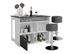 Conjunto de mesa de bar antracite/branco 116x37x90.5 dominic