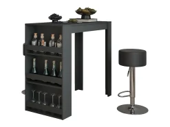 Conjunto de mesa de bar antracite 57x117x106 repose