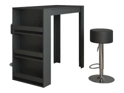 Conjunto de mesa de bar antracite 57x117x106 repose