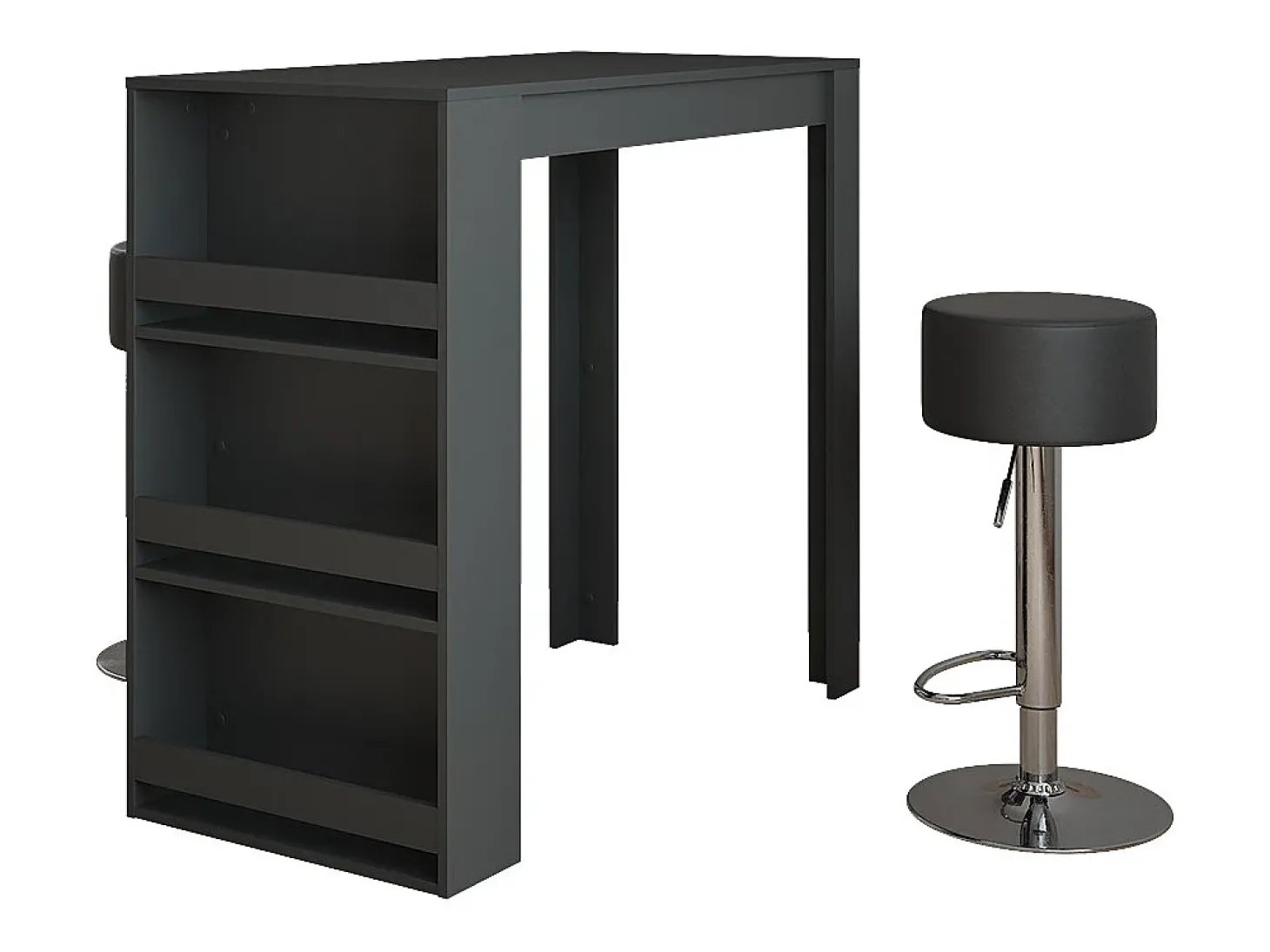 Conjunto de mesa de bar antracite 57x117x106 repose