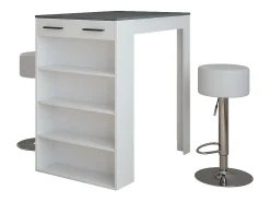 Conjunto de mesa de bar branco/antracite 67x100x106 repose