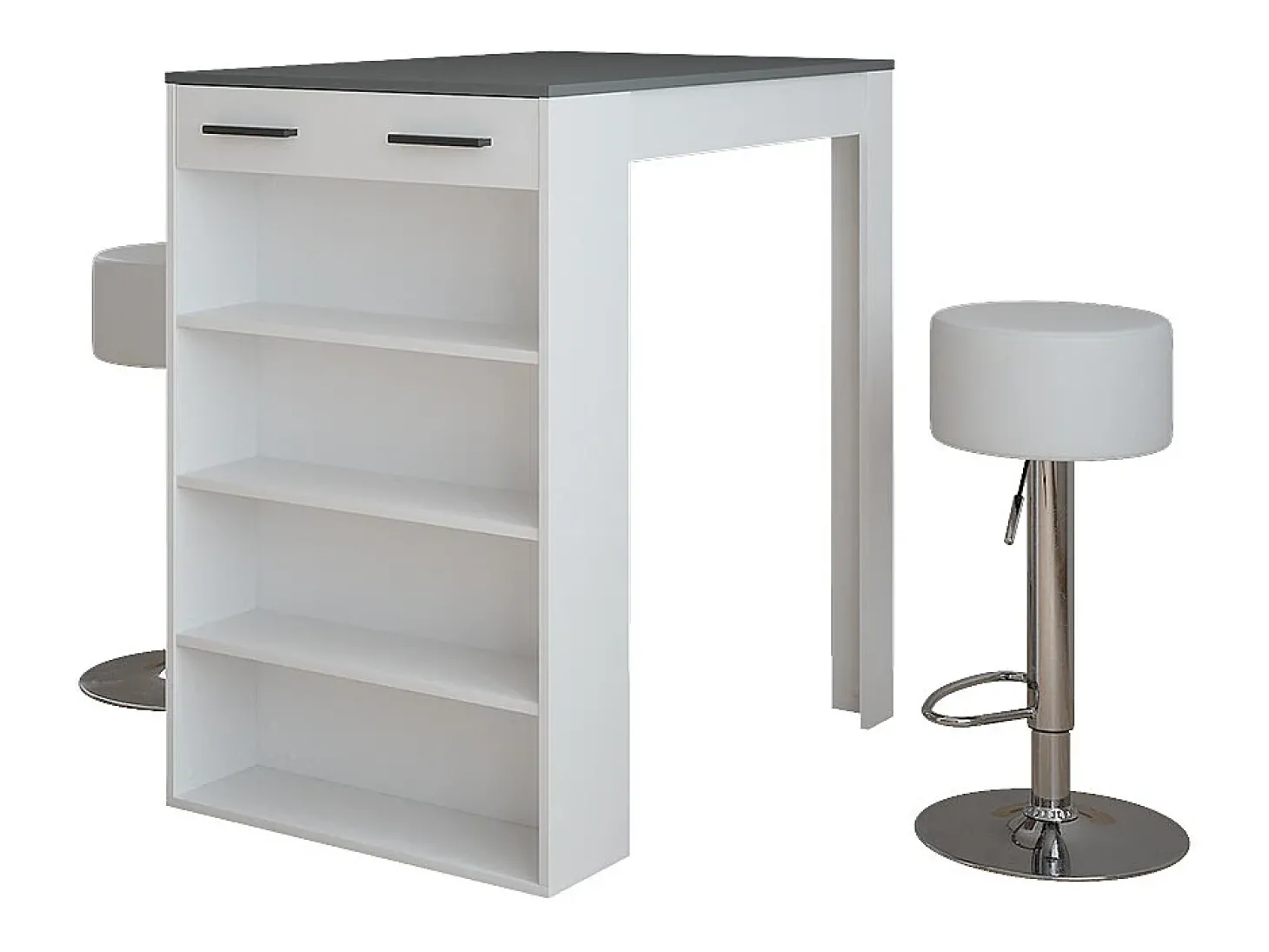 Conjunto de mesa de bar branco/antracite 67x100x106 repose