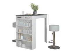Conjunto de mesa de bar branco/antracite 67x100x106 repose