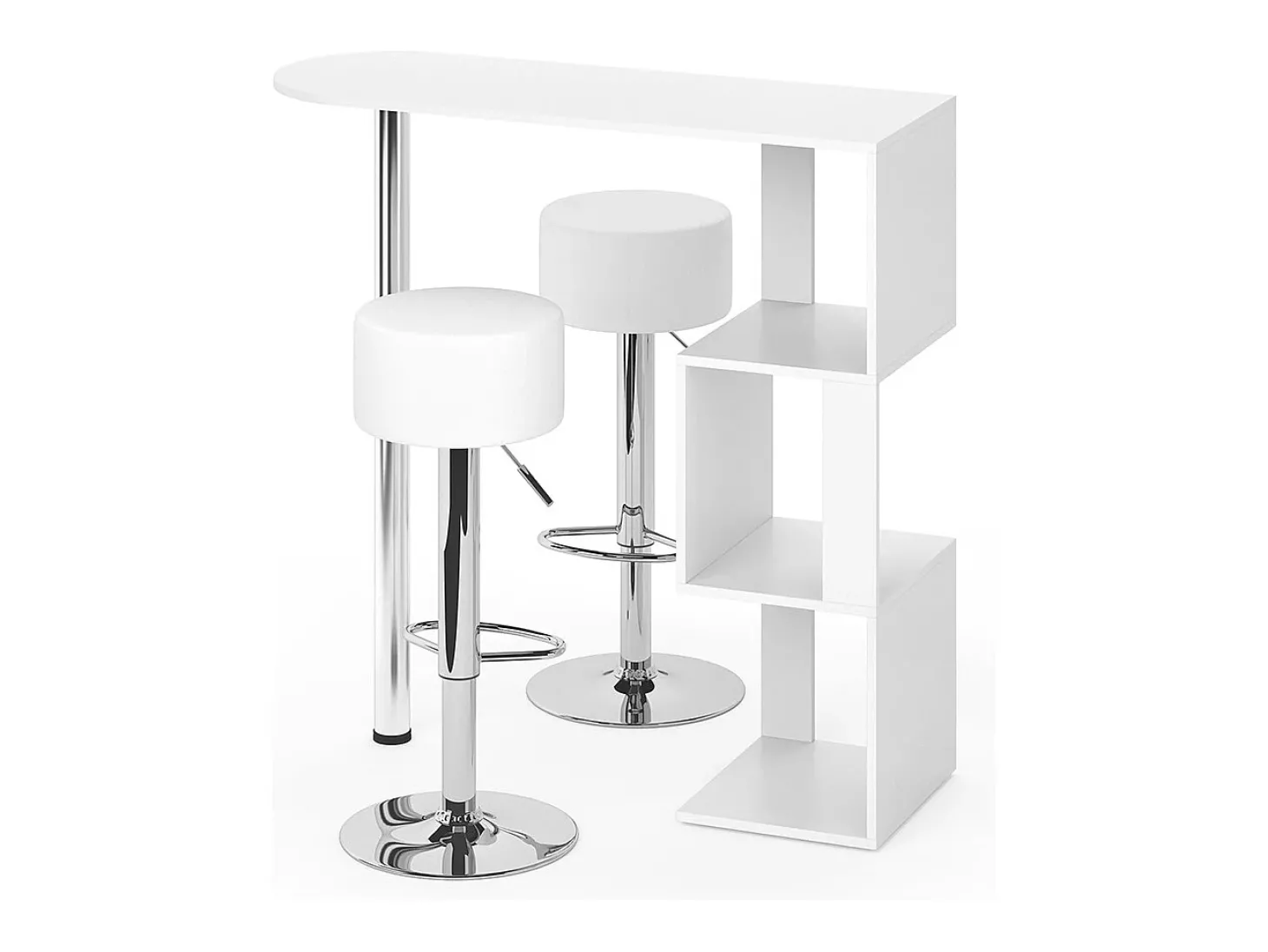 Conjunto de mesa de bar branco 113x39.8x111.8 vincent