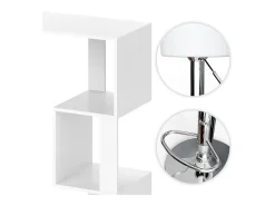 Conjunto de mesa de bar branco 113x39.8x111.8 vincent