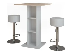 Conjunto de mesa de bar branco/sonoma 75x75x106 repose
