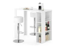Conjunto de mesa de bar branco 120x60x105.6 noel