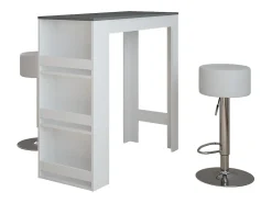 Conjunto de mesa de bar branco/antracite 45x110x106 repose