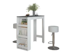 Conjunto de mesa de bar branco/antracite 45x110x106 repose