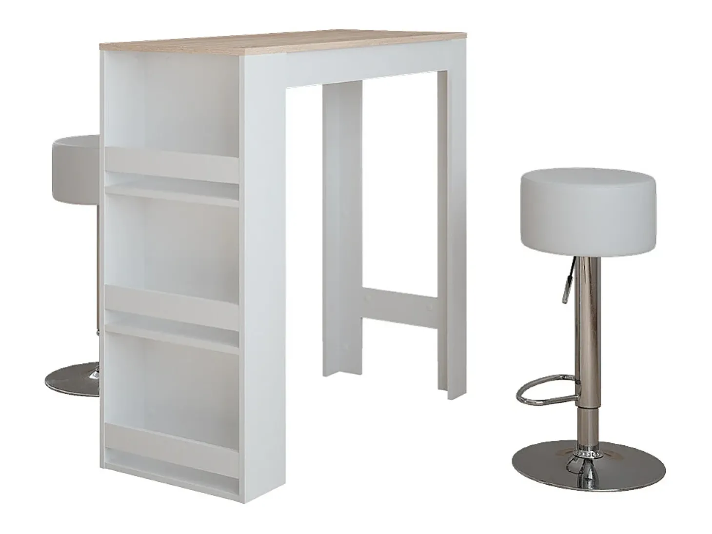 Conjunto de mesa de bar branco/sonoma 45x110x106 repose