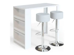 Conjunto de mesa de bar branco 57x117x106
