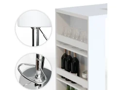 Conjunto de mesa de bar branco 57x117x106
