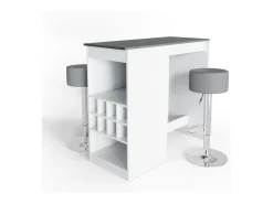 Conjunto de mesa de bar branco/antracite 115x50x104.6 ross
