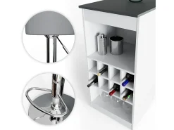 Conjunto de mesa de bar branco/antracite 115x50x104.6 ross
