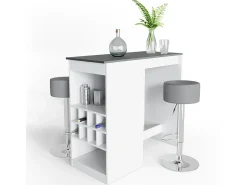 Conjunto de mesa de bar branco/antracite 115x50x104.6 ross