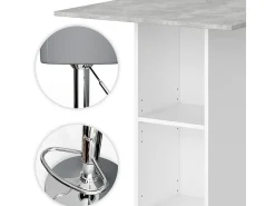 Conjunto de mesa de bar betão 70x70x109 rodeo