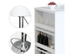 Conjunto de mesa de bar branco 57x80x106