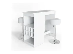 Conjunto de mesa de bar branco 115x50x104.6 ross