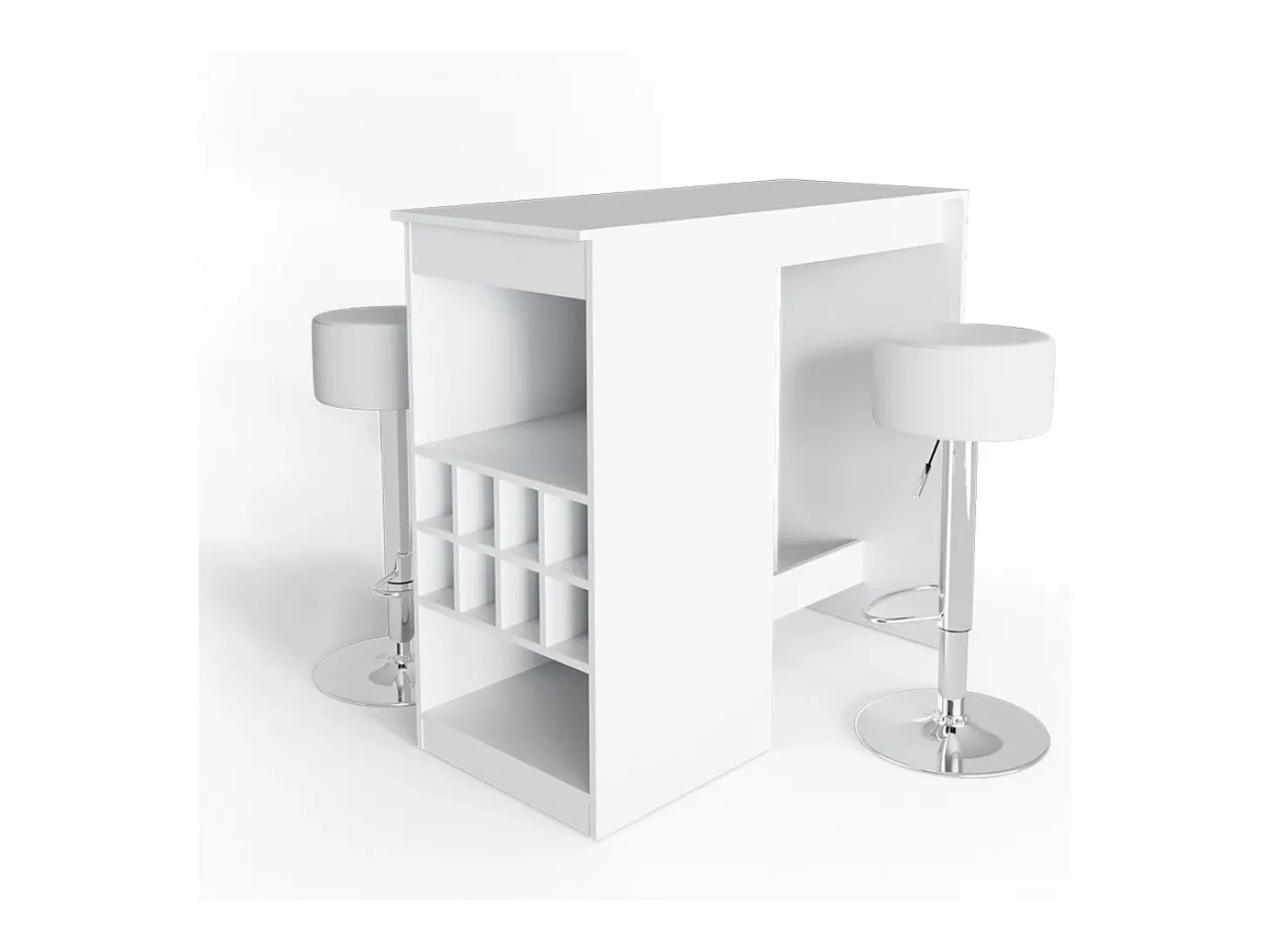 Conjunto de mesa de bar branco 115x50x104.6 ross